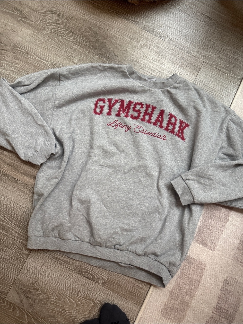 Gymshark Grey Crewneck Sweatshirt with Red Script Logo
